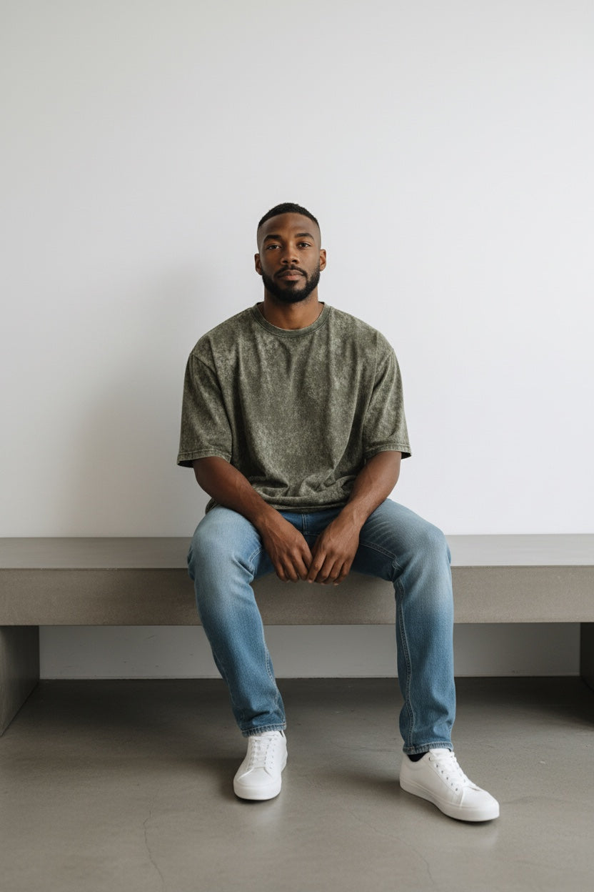 THE METROPOLIS OVERSIZED TEE // ACID WASH